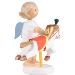Flax Haired Angel with Bohemian Horse - 5 cm / 2 inch