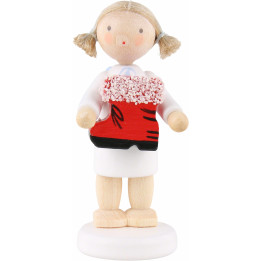 Flax Haired Angel with Santa's Boot - 5 cm / 2 inch