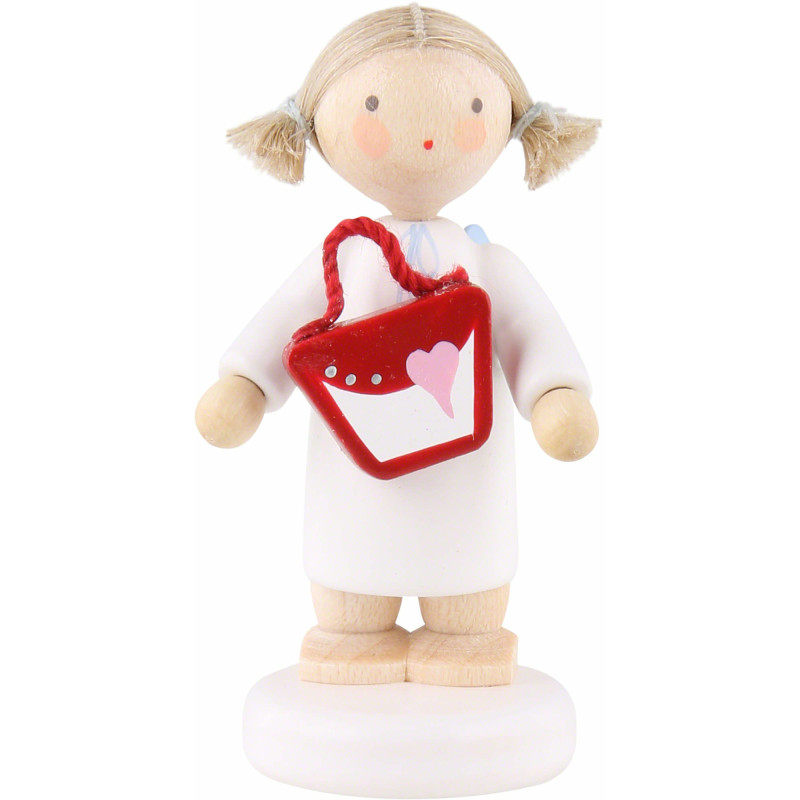 Flax Haired Angel with Purse - 5 cm / 2 inch