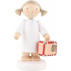Flax Haired Angel with Little Suitcase - 5 cm / 2 inch