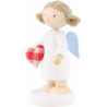 Flachshaarengel mit Stoffherz "Vom ganzem Herzen" - 5 cm