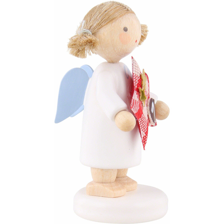 Flax Haired Angel with Star (1) - 5 cm / 2 inch