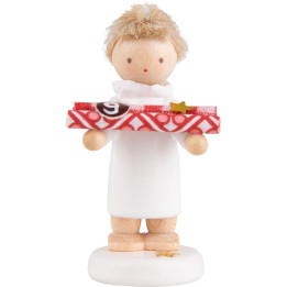 Flachshaarengel mit Geschenkpapier (9) - 5 cm