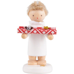 Flax Haired Angel with Present Paper (9) - 5 cm / 2 inch