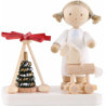 Flax Haired Angel with Pyramid and Thuringian Horse - 5 cm / 2 inch