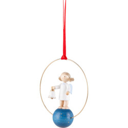 Tree Ornament - Angel with Bell - 7 cm / 2.8 inch