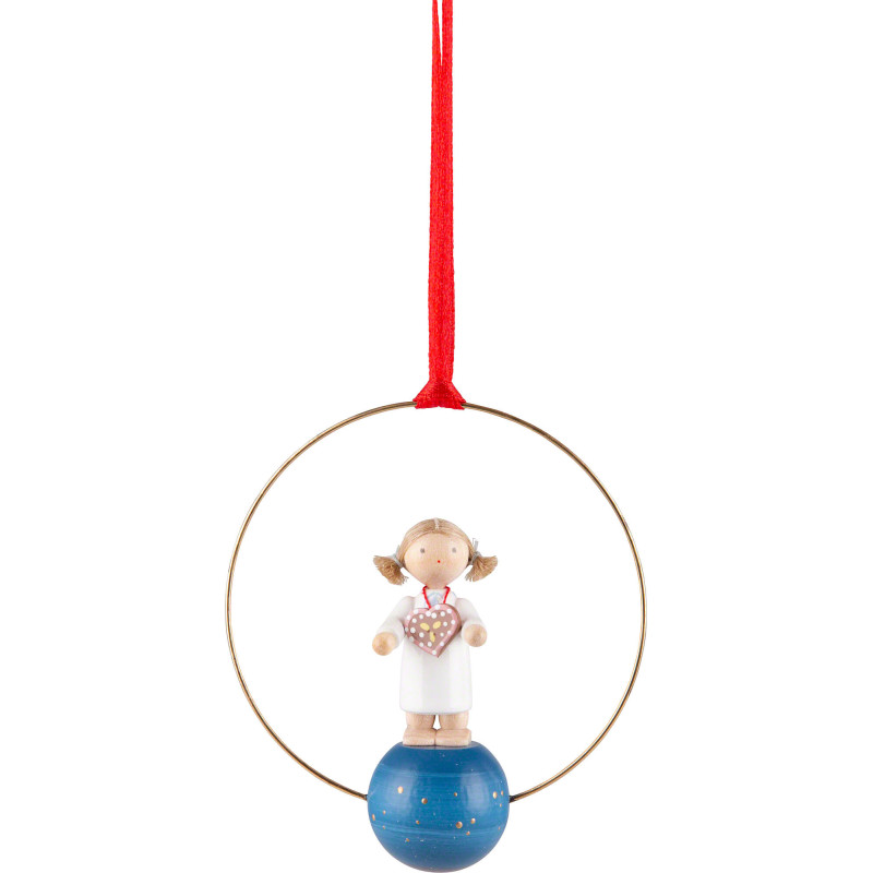 Tree Ornament - Angel with Ginger Bread Herz - 7 cm / 2.8 inch