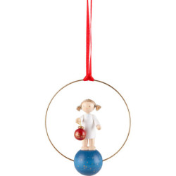 Christbaumschmuck Engel mit Christbaumkugel - 7 cm