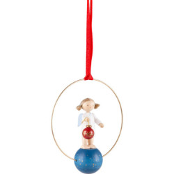 Tree Ornament - Angel with Tree Ball - 7 cm / 2.8 inch