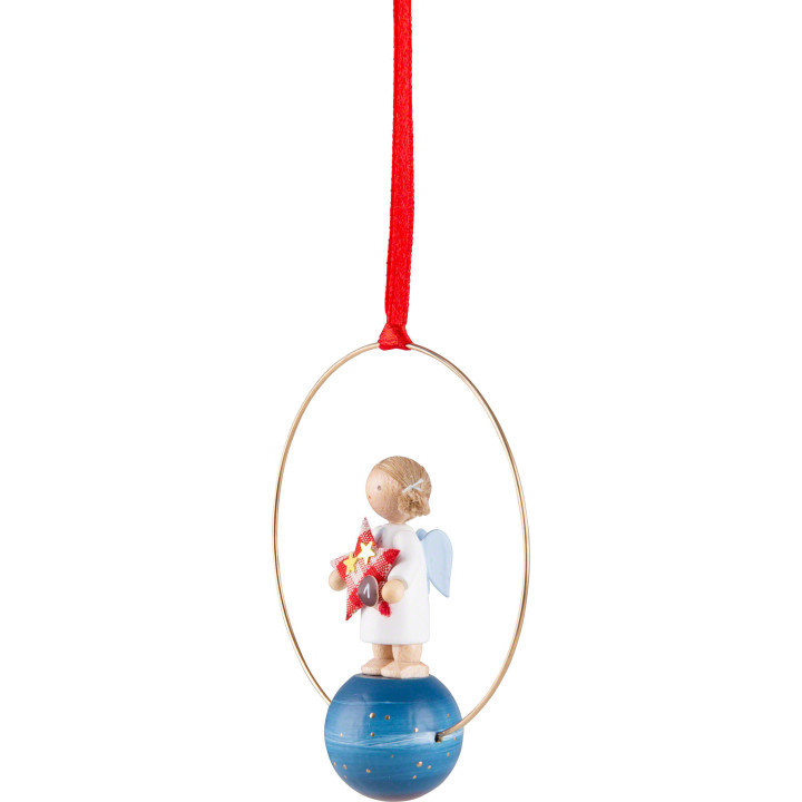 Tree Ornament - Angel with Star (1) - 7 cm / 2.8 inch