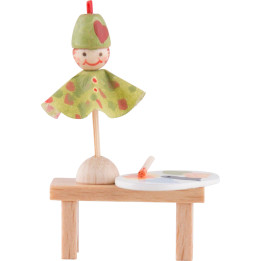Flax Haired Children Bench with Punch - 4 cm / 1.6 inch