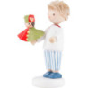 Flachshaarkinder Junge mit Kasperle rot/grün - 5 cm