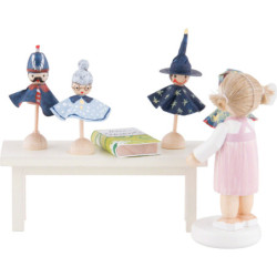 Flax Haired Children Puppeteer - 5 cm / 2 inch