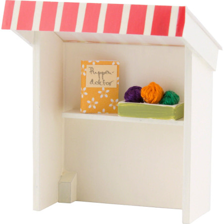 Flachshaarkinder Marktbude für Puppenspielerin - 8 cm