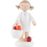 Flax Haired Angel with Apple Basket - 5 cm / 2 inch