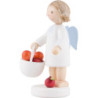 Flax Haired Angel with Apple Basket - 5 cm / 2 inch