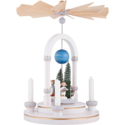 1-Tier Pyramid - "Cinnamon-Sugar-Sweet", White/Grey - 35 cm / 13.8 inch