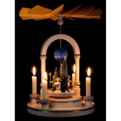 1-Tier Pyramid - "Cinnamon-Sugar-Sweet", White/Grey - 35 cm / 13.8 inch