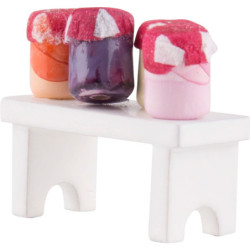 Flax Haired Children Bench with Fruit Jam - 4 cm / 1.6 inch