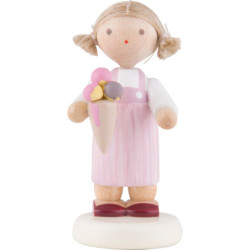 Flax Haired Children Little Girl with Icecream - 5 cm / 2 inch