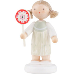 Flax Haired Children Girl with Lollipop - 5 cm / 2 inch