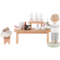 Flax Haired Herbal Pharmacy with Boy - 8 cm / 3.1 inch