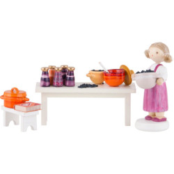 Flax Haired Children Fruit Jam Kitchen - 8 cm / 3.1 inch