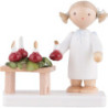 Flax Haired Angel with Advent Wreath - 5 cm / 2 inch