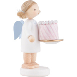 Flax Haired Angel with Feast Cake - 5 cm / 2 inch