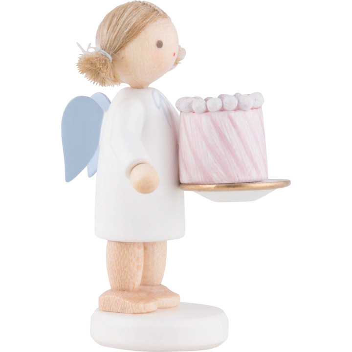 Flax Haired Angel with Feast Cake - 5 cm / 2 inch