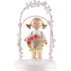 Flachshaarkinder Geburtstagskind mit Osterkorb - 7,5 cm