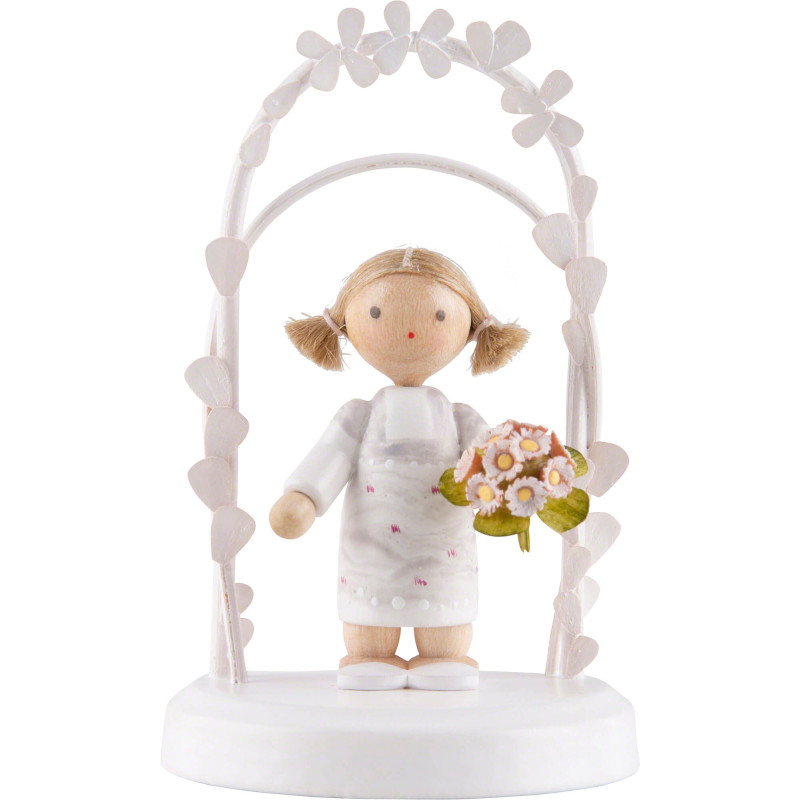 Flax Haired Children - Birthday Child with Roses - 7,5 cm / 3 inch