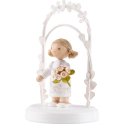 Flax Haired Children - Birthday Child with Roses - 7,5 cm / 3 inch