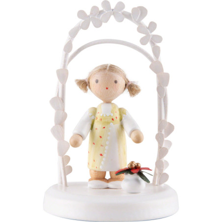 Flachshaarkinder Geburtstagskind mit Weihnachtsstern - 7,5 cm
