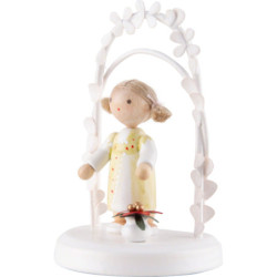 Flax Haired Children - Birthday Child with Christmas Flower - 7,5 cm / 3 inch
