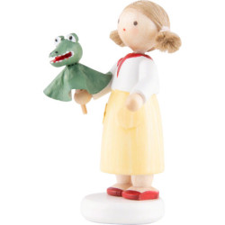 Flachshaarkinder Mädchen mit Krokodil - 5 cm
