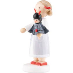 Flachshaarkinder Mädchen mit Teufelchen - 5 cm