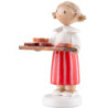 Flax Haired Children Girl with Pretzels - 5 cm / 2 inch