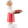 Flax Haired Children Girl with Pretzels - 5 cm / 2 inch