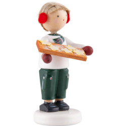 Flachshaarkinder Junge mit Zimtsternen - 5 cm
