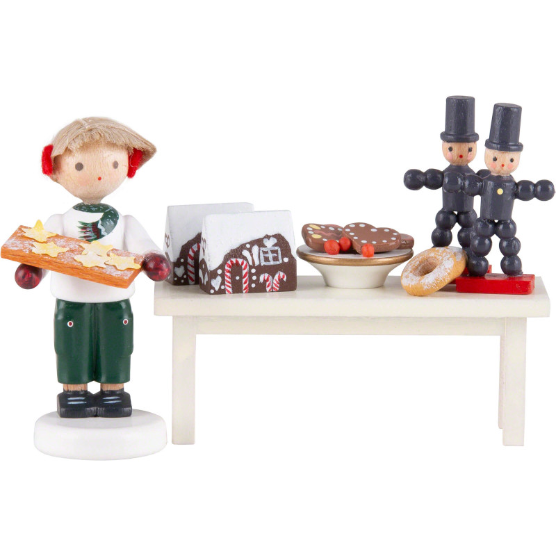 Flax Haired Children Gingerbread Shop - 8 cm / 3.1 inch