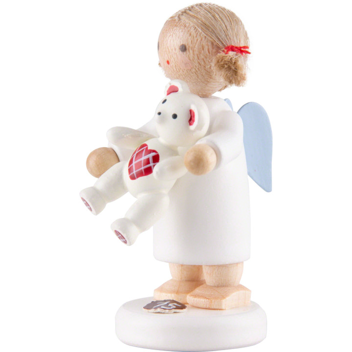 Flax Haired Angel with Teddy - 5 cm / 2 inch