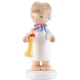 Flax Haired Angel with Trumpet - 5 cm / 2 inch