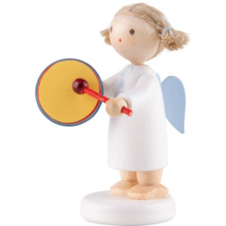 Flax Haired Angel with Tambourine - 5 cm / 2 inch