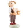 Flachshaarkinder Junge mit Spielzeuglämmchen - 5 cm