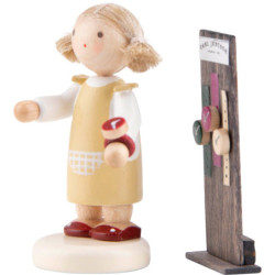 Flachshaarkinder Mädchen mit Armbanduhren - 5 cm