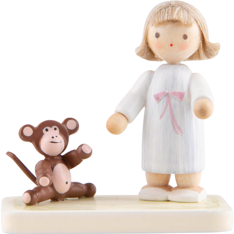 Flax Haired Children Girl with Apelet - 5 cm / 2 inch