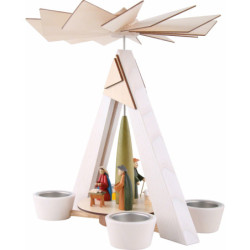 1-Tier Pyramid - Nativity, White - 29 cm / 11.4 inch