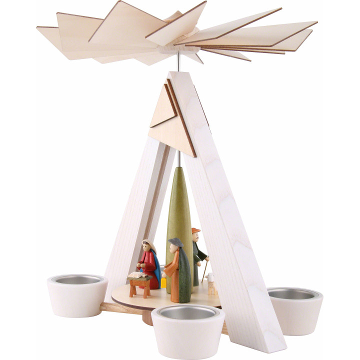 1-Tier Pyramid - Nativity, White - 29 cm / 11.4 inch