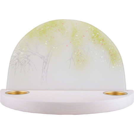Glass Arch "Apple Tree in Spring" - without  Figurines - 28x17 cm / 11x6.7 inch
